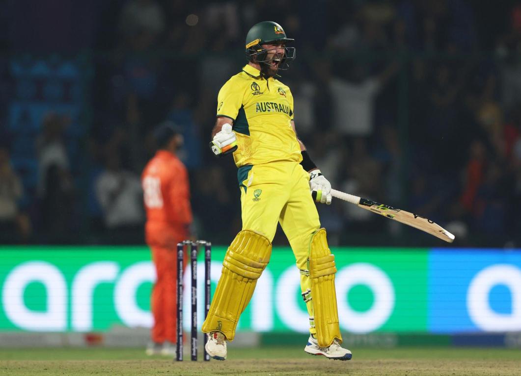 Watch – Glenn Maxwell celebrates getting to the ODI World Cup’s fastest century with a very special celebration