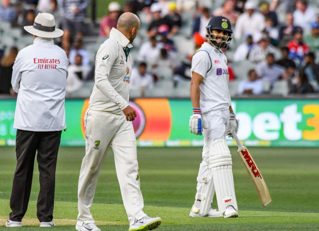 Virat Kohli and Nathan Lyon Virat Kohli and Nathan Lyon