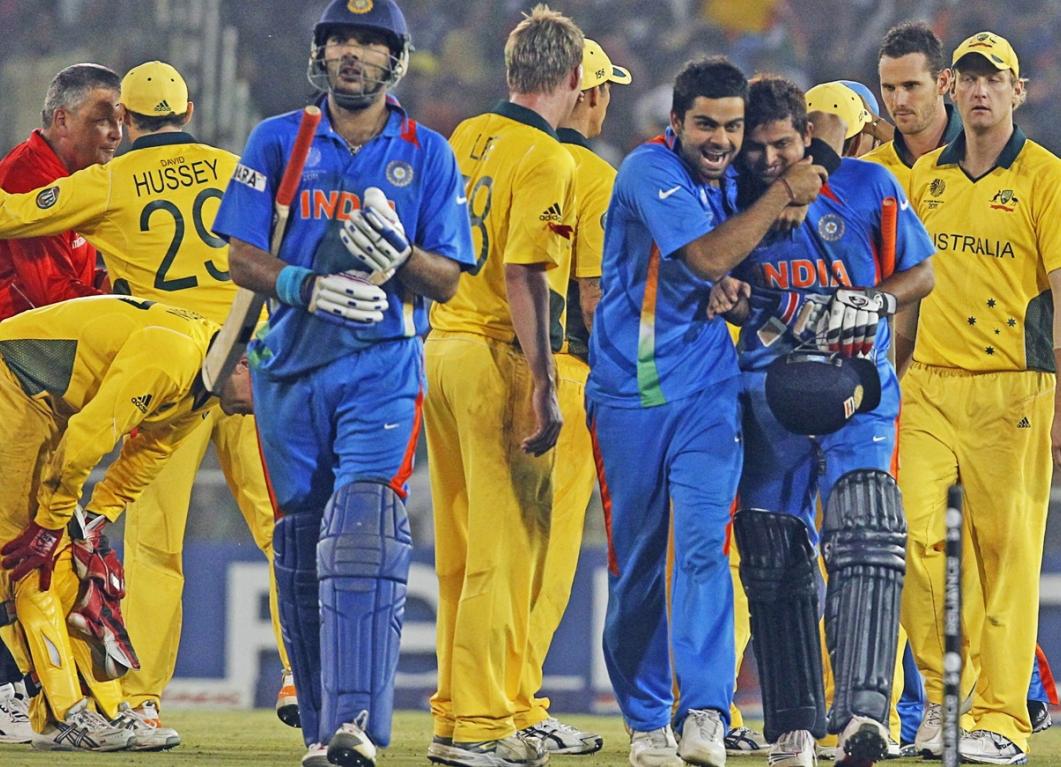 Yuvraj Singh, Suresh Raina, Virat Kohli - India vs Australia - 2011 ICC World Cup