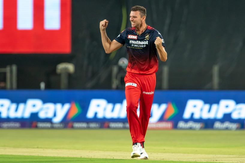 Josh Hazlewood produced figures of 4-1-19-2 as he bagged the all-important scalps of Jos Buttler and Daryl Mitchell, particularly when the latter started looking dangerous.