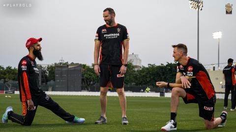 Moeen Ali, Bowling Coach Adam Griffith and Chris Morris RCB Practice 2020